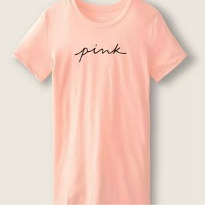GUC VS PINK light peach fitted tee